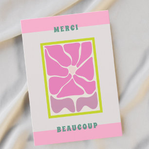Retro bedankkaart Lila bloem bedankkaart