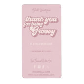 Retro Bedankt voor de aankoop Groovy Paarse Etiket (Voorkant)