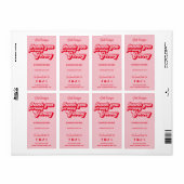 Retro Bedankt voor uw aankoop Groovy Pink & Red Etiket (Full Sheet)