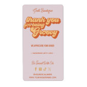 Retro Bedankt voor uw aankoop Groovy Terracotta Etiket (Voorkant)