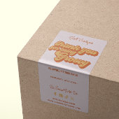 Retro Bedankt voor uw aankoop Groovy Terracotta Etiket