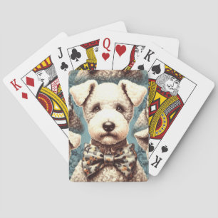 Retro Bedlington Terrier illustratie Pokerkaarten