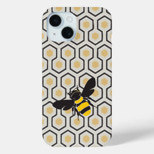 Retro Bee en Honeycomb Pattern