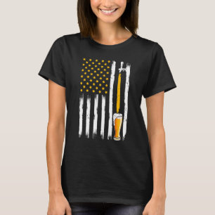 Retro Beer American Flag VS 4 juli brouwerij A T-shirt