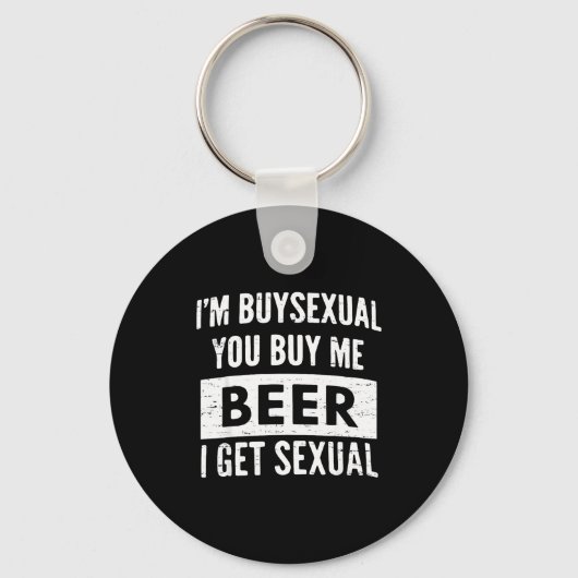 Retro Beer Funny I'm Buyual You Buy Me Beer I Get Sleutelhanger (Voorkant)