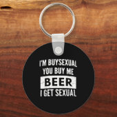 Retro Beer Funny I'm Buyual You Buy Me Beer I Get Sleutelhanger (Voorkant)