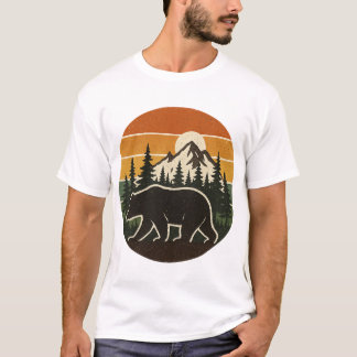 Retro Beer in Bossen Bergen Avontuur T- T-shirt