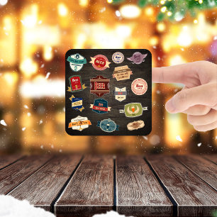 Retro Beer Labels Collage