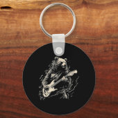 Retro Beer met gitarist Musi Sleutelhanger (Voorkant)
