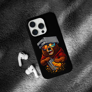 Retro Beer Met Kaasrasp Hoed en Zonnebril iPhone 15 Pro Hoesje