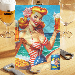 Retro Beer Pin-up Tissuepapier
