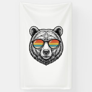Retro Beer Zonnebril Vector Grafisch Ontwerp_1 Spandoek