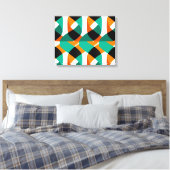 Retro behang: ontwerp canvas afdruk (Insitu (Slaapkamer))