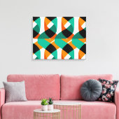 Retro behang: ontwerp canvas afdruk (Insitu (Woonkamer))