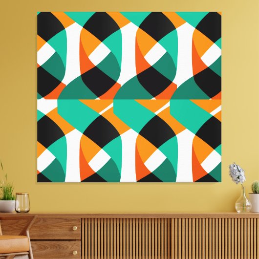 Retro behang:  ontwerp canvas afdruk (Insitu (Woonkamer))
