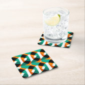 Retro behang:  ontwerp vierkante kartonnen onderzetter (Insitu)