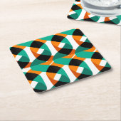 Retro behang:  ontwerp vierkante kartonnen onderzetter (Schuin)