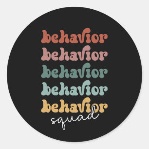 Retro Behaviour Squad Gedragstherapie Ronde Sticker