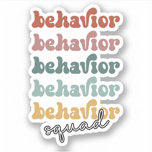 Retro Behaviour Squad Gedragstherapie Sticker (Voorkant)