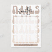 Retro Beige Acrylic Nails Care Guide Display Cards (Voorkant)