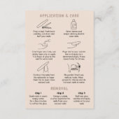 Retro Beige Acrylic Nails Care Guide Display Cards (Achterkant)