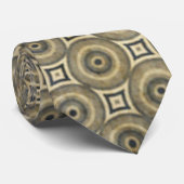 retro-beige-cirkelpatroon stropdas (Opgerold)