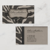 Rétro beige de zèbre de carte de visite de spa de (Devant / Derrière)