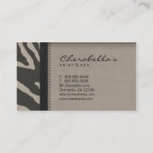Rétro beige de zèbre de carte de visite de spa de (Dos)