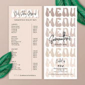 Retro Beige Groovy Make-up Artiest Salon prijslijs Reclamekaart