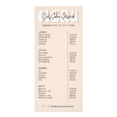 Retro Beige Groovy Make-up Artiest Salon prijslijs Reclamekaart (Voorkant)