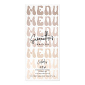 Retro Beige Groovy Make-up Artiest Salon prijslijs Reclamekaart (Achterkant)