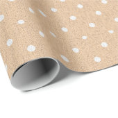 Retro Beige Polka Dot Pattern Trendy Chic Gift Cadeaupapier (Rol Hoek)
