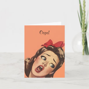 Retro Belated Birthday Oops Card-kaarten Sorry Kaart