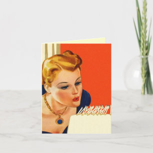 Retro Belated Geweldige Birthday - kaart met credi