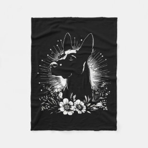 Retro Belgian Malinois Hondenliefhebber Tattoo Sty Fleece Deken