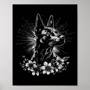 Retro Belgian Malinois Hondenliefhebber Tattoo Sty Poster