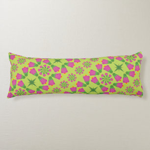 Retro Bell Flower Mandalas Green Body Pillow Lichaamskussen