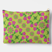 Retro Bell Flower Mandalas Groen Groot Zakje Etui (Achterkant)