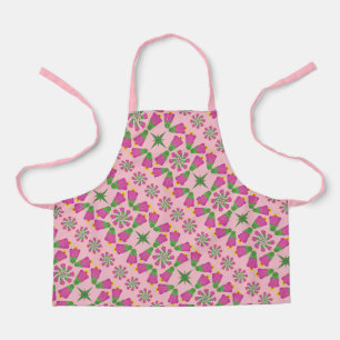 Retro Bell Flower Mandalas Pink Small Schort