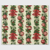  Retro Bells & Baubles Cadeaupapier (Vlak)