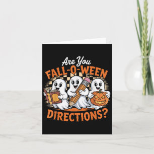 Retro Ben Jij Fall O Ween Richtingen Spook Hallowe Kaart