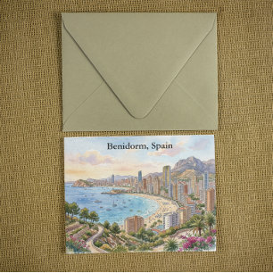 Retro Benidorm Spanje Costa Blanca Vakantie Briefkaart