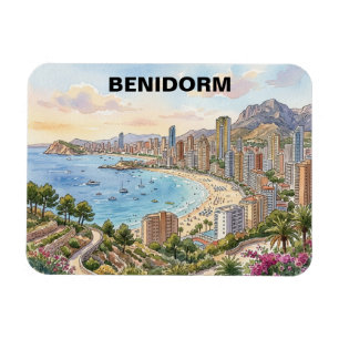 Retro Benidorm Spanje Costa Blanca Vakantie Magneet
