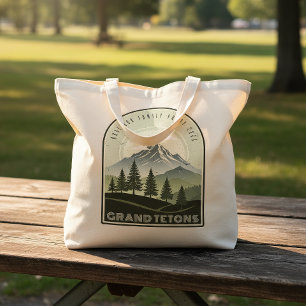 Retro Berg Gezinsvakantie Groen ID1136 Tote Bag