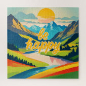 Retro berglandschap legpuzzel (Verticaal)