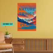 Retro Berglandschap met meer Poster