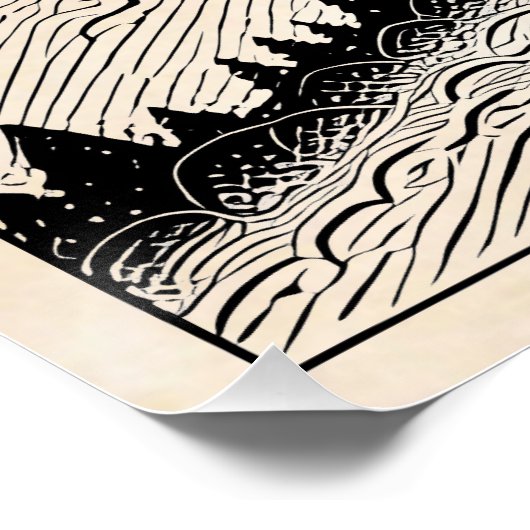 Retro berglandschap perfect poster (Hoek)