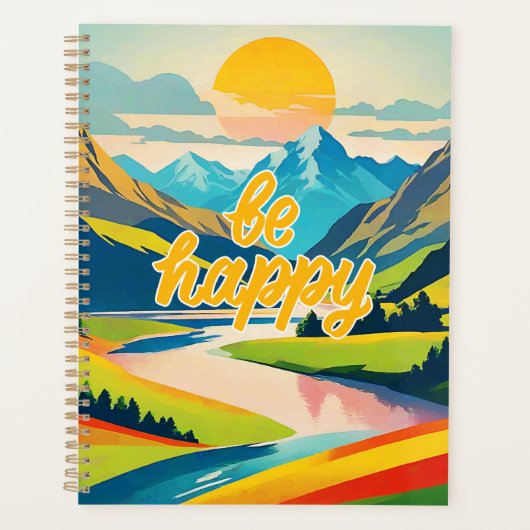 Retro berglandschap planner (Voorkant)