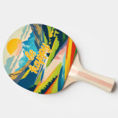 Retro berglandschap tafeltennisbatje (Zijkant)