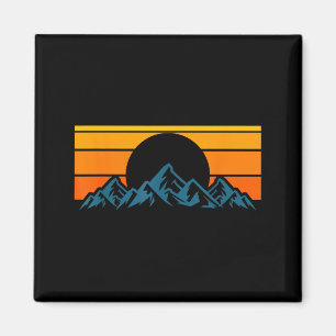 Retro bergsilhouet magneet